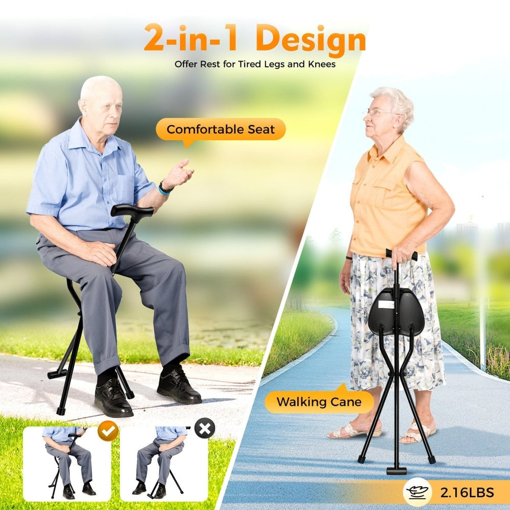 SeatWalk | Folding Walking Stick with Built-In Seat for Comfort and Portability