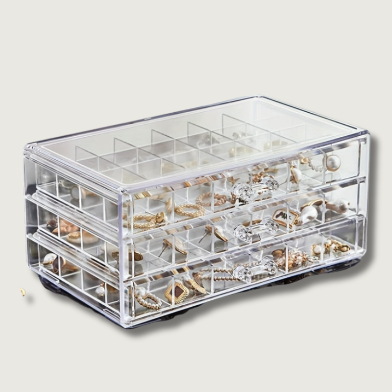 JewelVault - 3-Layer Ring & Earring Organizer