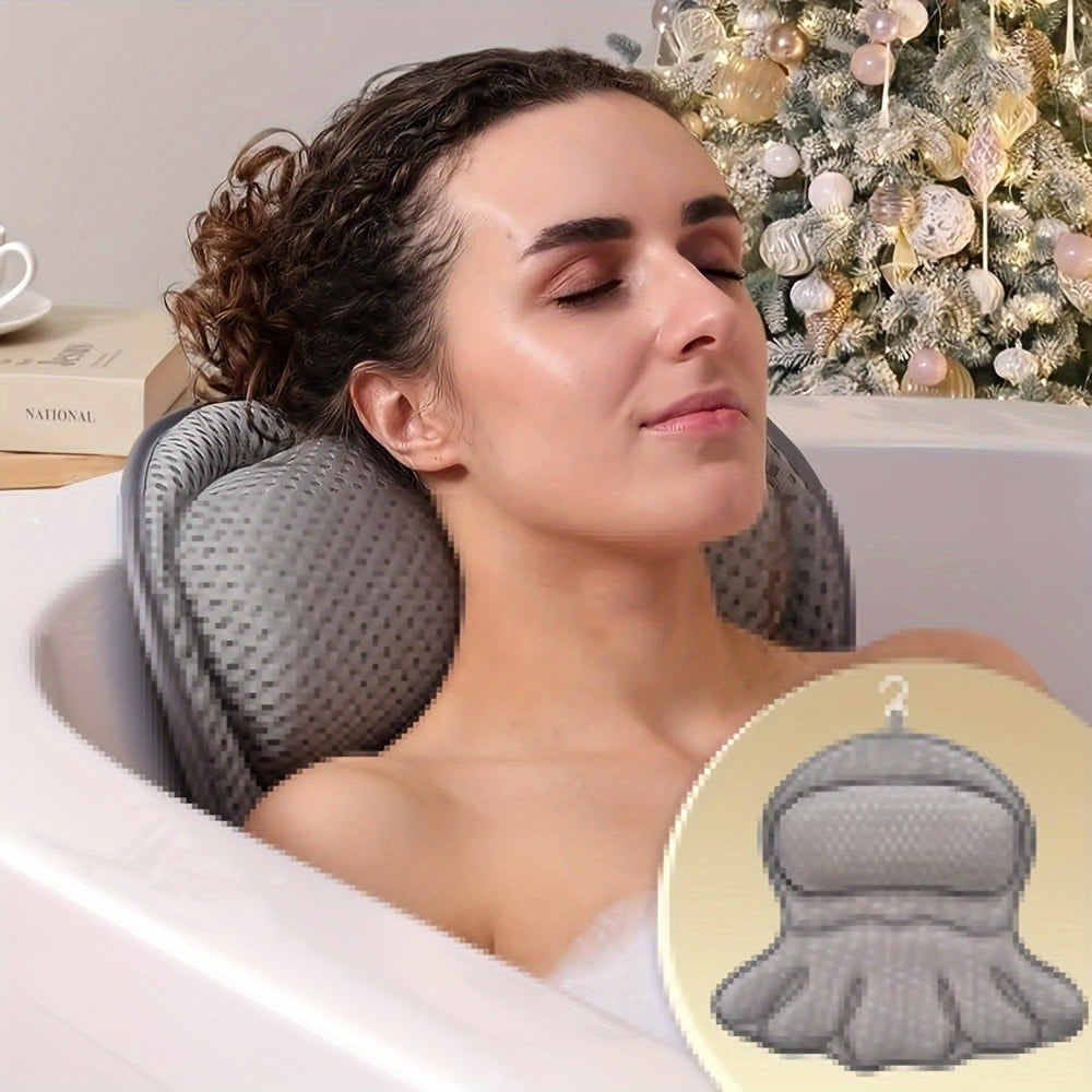 LuxeRest | Soft Mesh Spa Bath Pillow for Neck & Back Relaxation