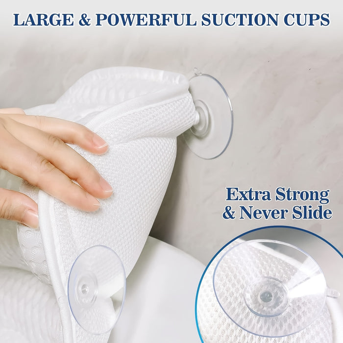 LuxeRest | Soft Mesh Spa Bath Pillow for Neck & Back Relaxation