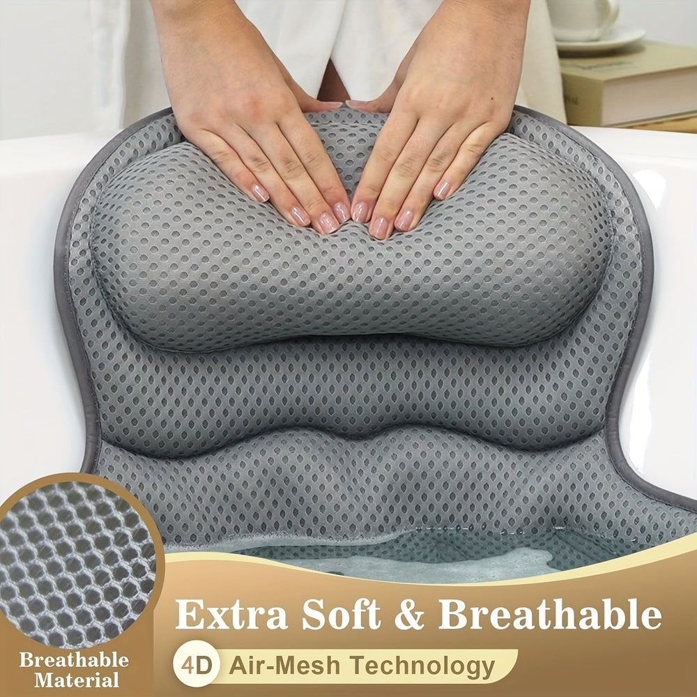 LuxeRest | Soft Mesh Spa Bath Pillow for Neck & Back Relaxation
