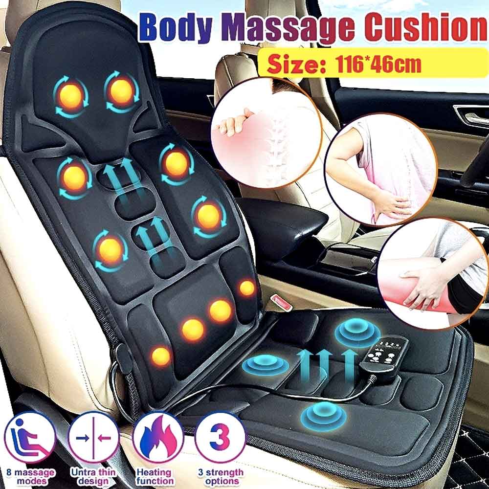 RelaxMate | Heated Massage Cushion Pad for Back & Neck Support at Home or Car