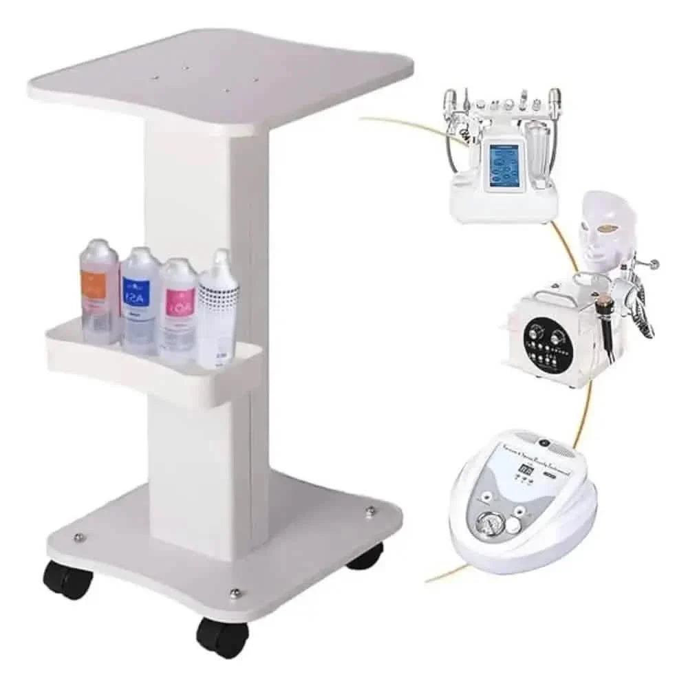 Professional White Beauty Salon Trolley On Wheels
