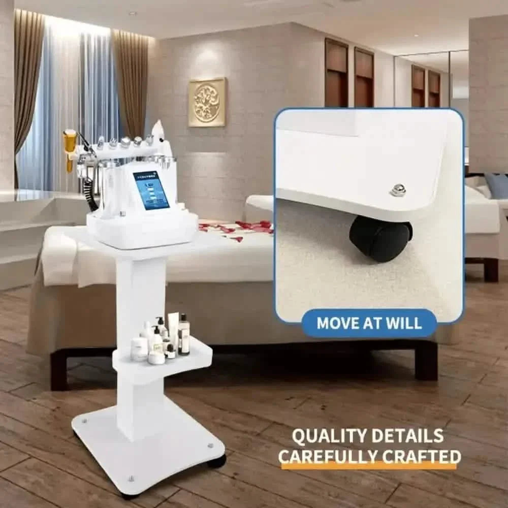 Professional White Beauty Salon Trolley On Wheels