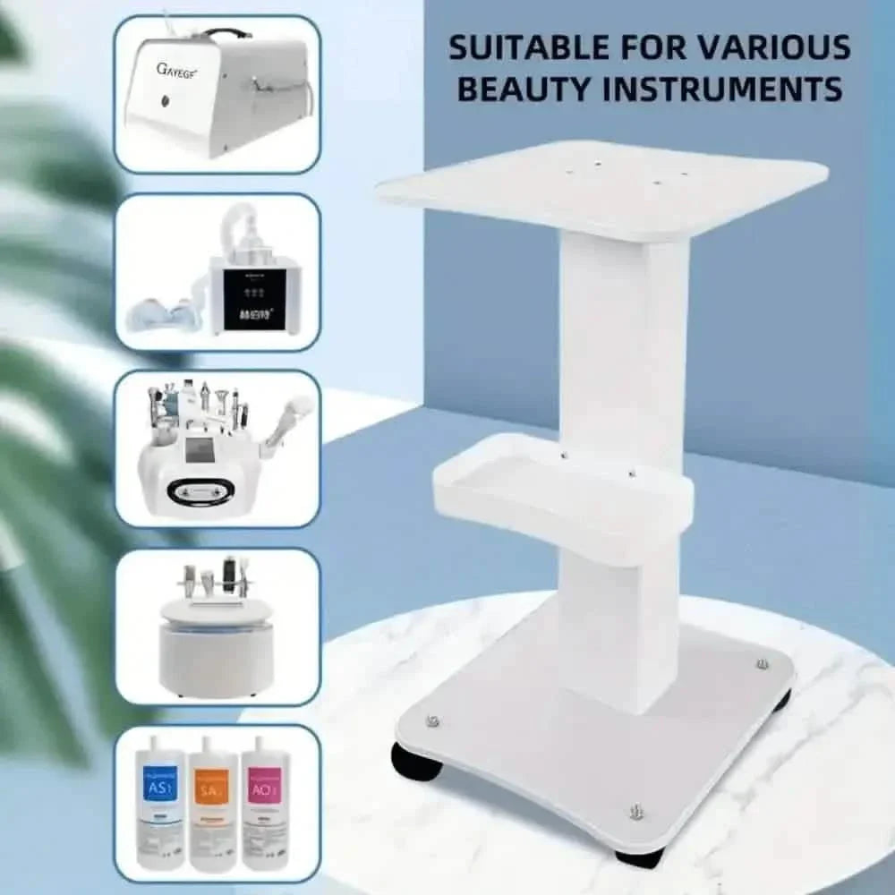 Professional White Beauty Salon Trolley On Wheels