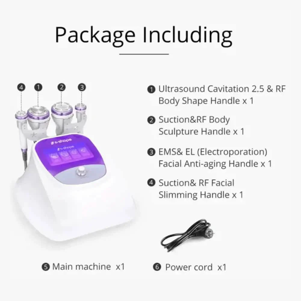 30K S Shape Cavitation Machine 4 In 1 2.5