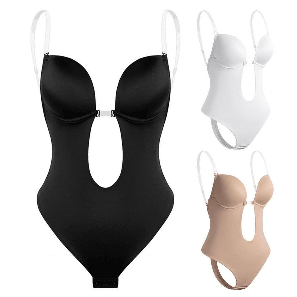 Deep V-Neck Shapewear Bodysuit - Ultimate Body Shaper for Flawless Silhouette