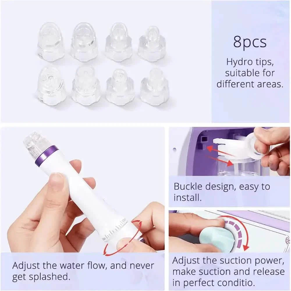 6 In 1 Hydro Dermabrasion Facial Machine Purple