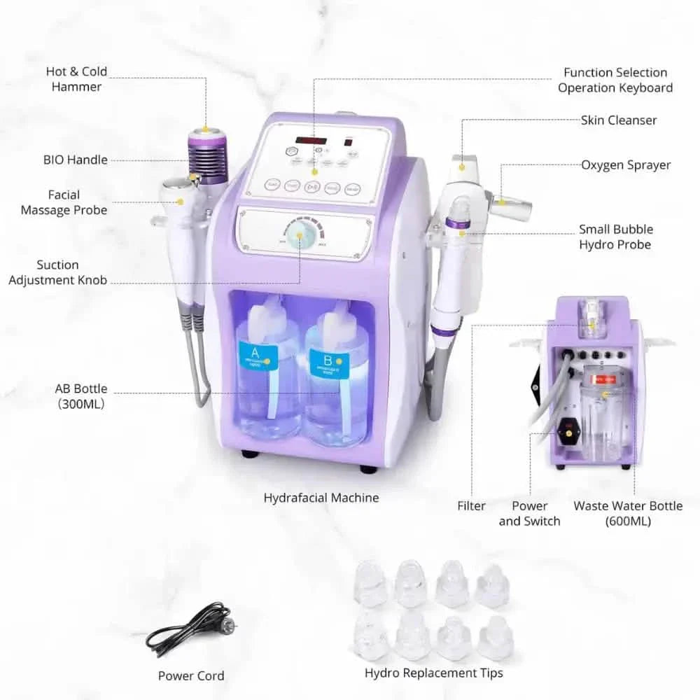 6 In 1 Hydro Dermabrasion Facial Machine Purple
