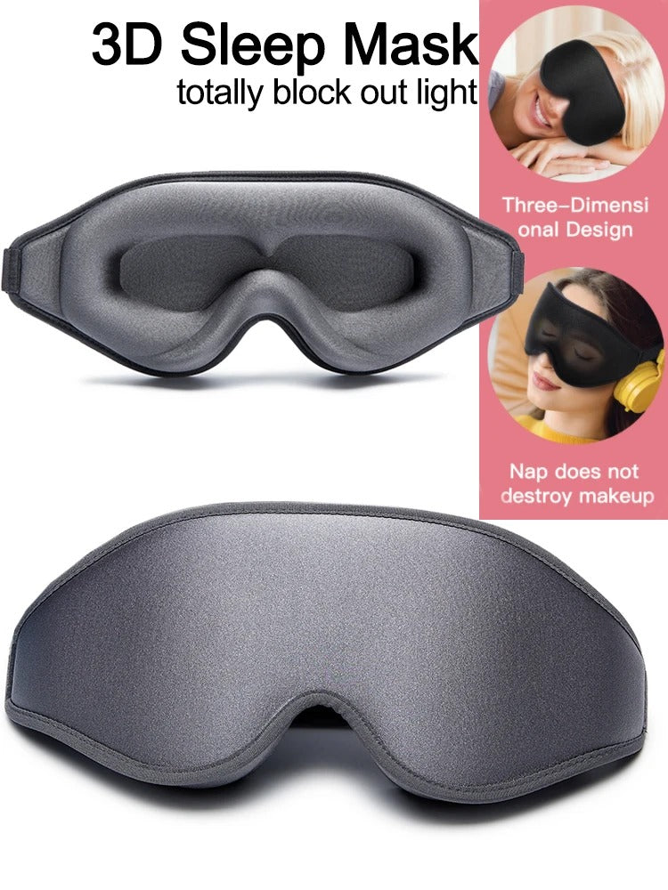 3D Sleep Mask with Soft Memory Foam – Light-Blocking Eye Mask for Sleeping, Travel & Relaxation