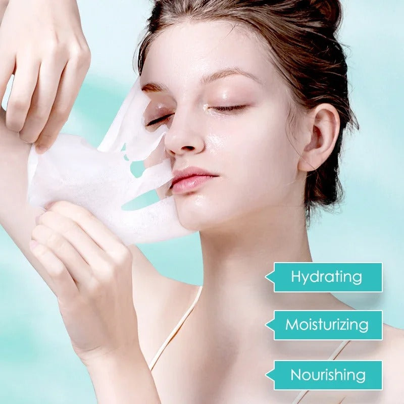 10pcs Hyaluronic Acid Facial Mask – Hydrating & Pore Refining Skincare