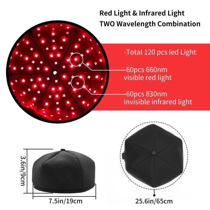 Red Light Therapy Cap – Infrared LED Hair Growth Helmet