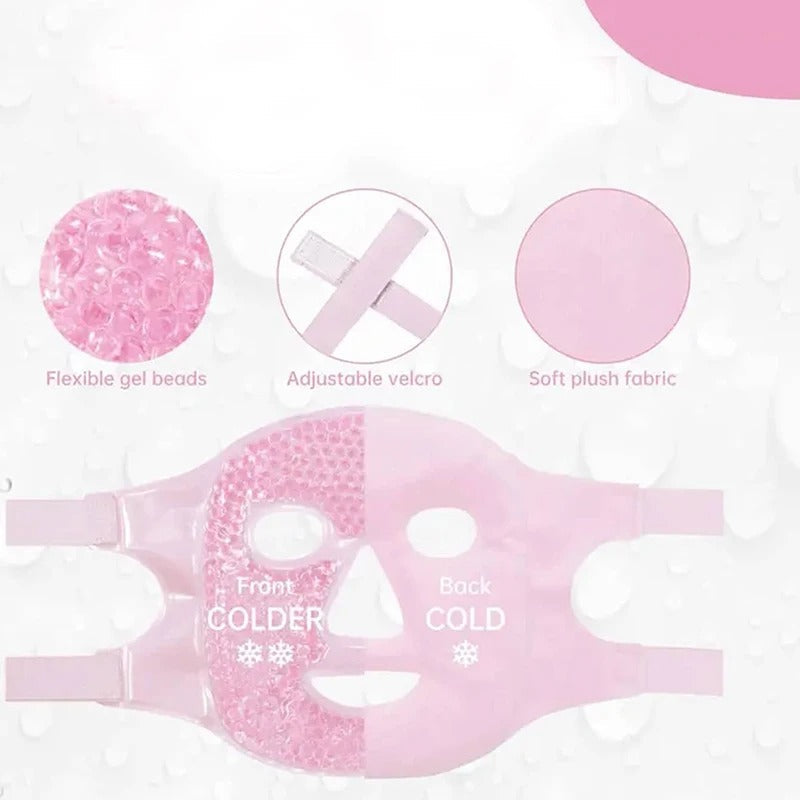 Reusable Full Face Ice Mask for Cold Therapy and Puffiness Relief