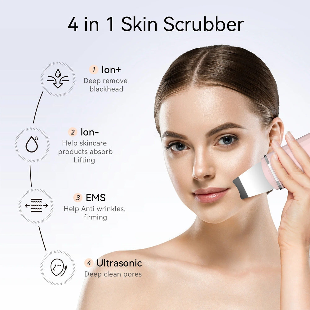Ultrasonic Skin Scrubber for Deep Facial Cleansing & Lifting