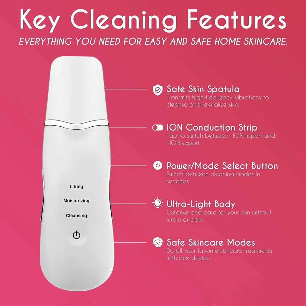 Ultrasonic Facial Skin Scrubber – Deep Pore Cleansing & Blackhead Remover