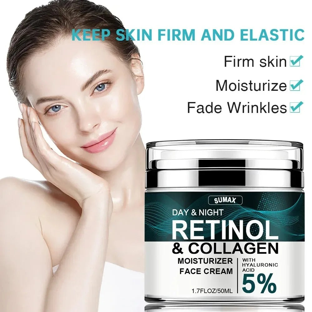 Retinol Face Cream with Collagen & Hyaluronic Acid – Moisturizing & Firming