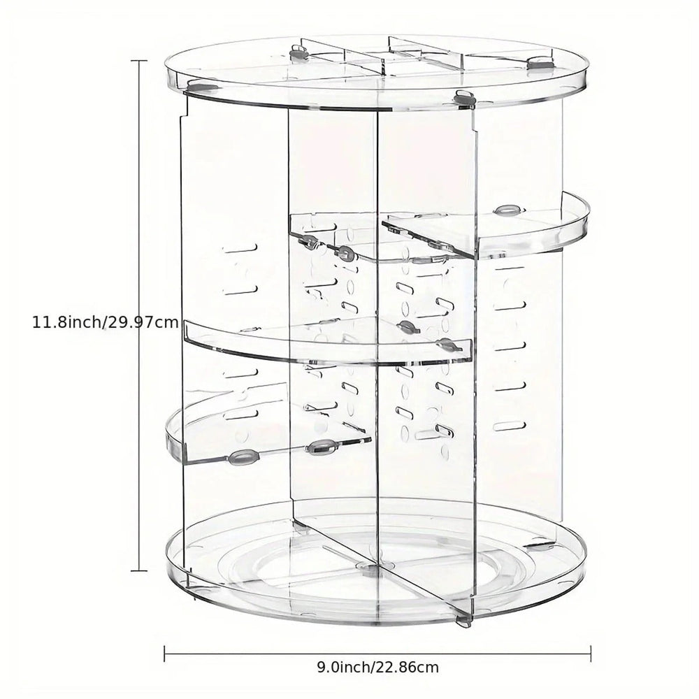 360° Rotating Makeup Organizer Shelf for Bathroom Countertop