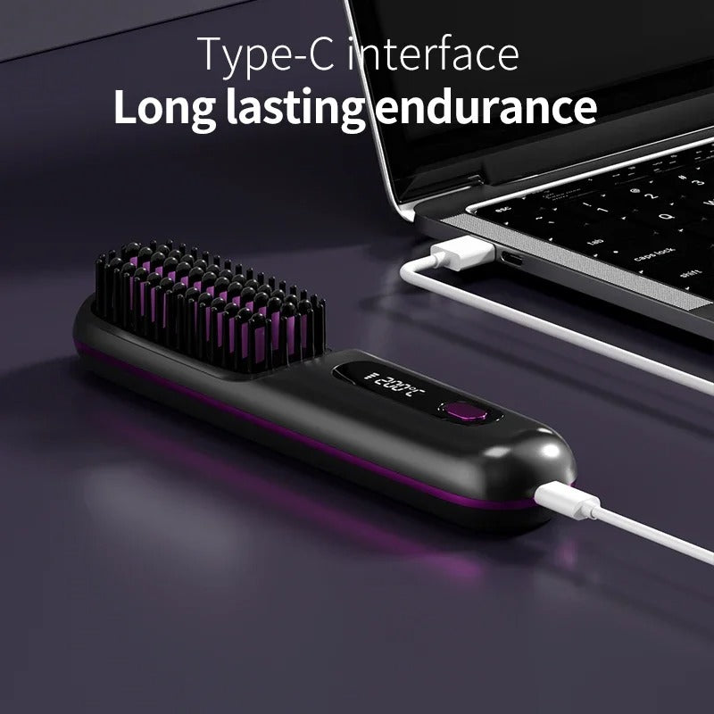 Wireless Ceramic Hair Straightening Comb