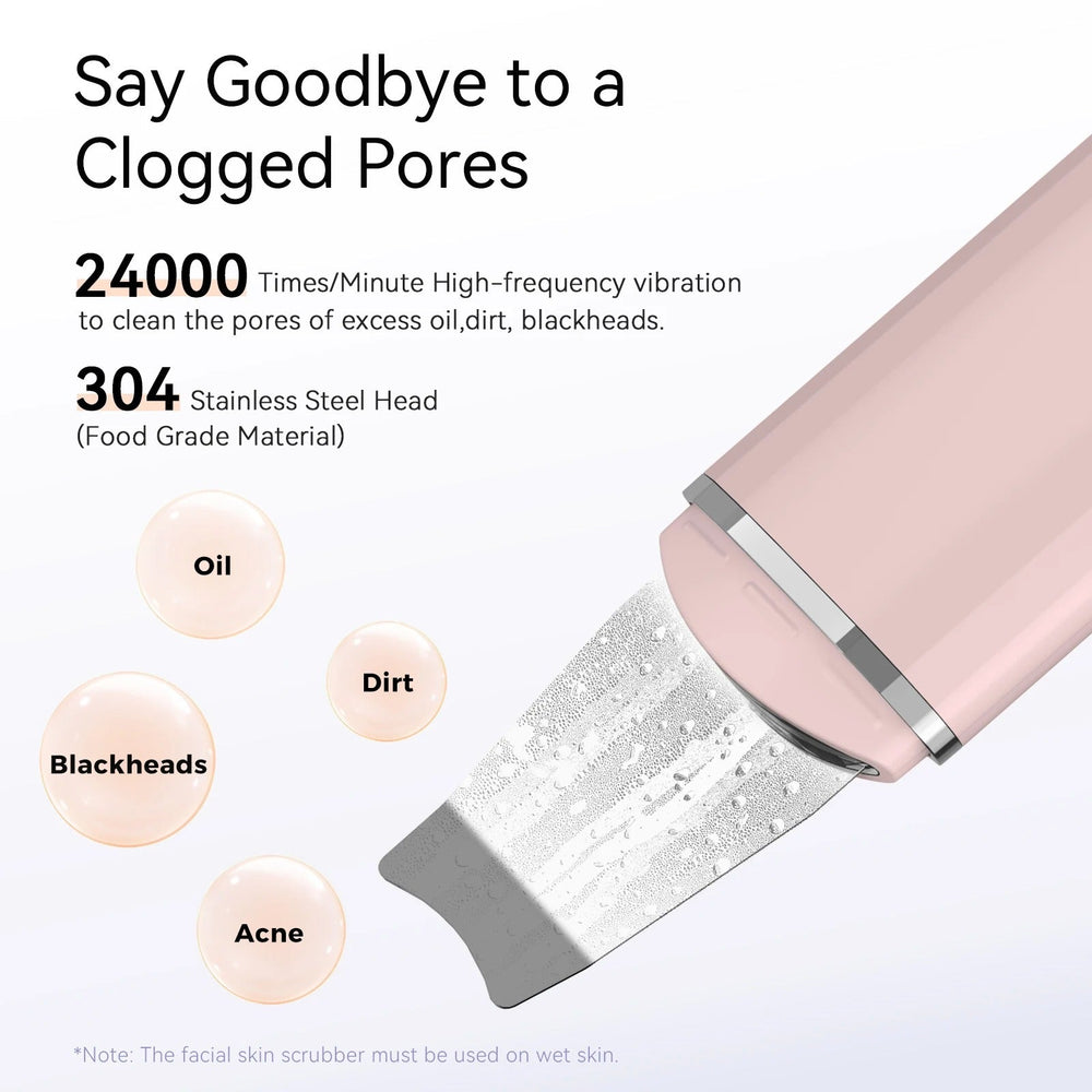 Ultrasonic Skin Scrubber for Deep Facial Cleansing & Lifting