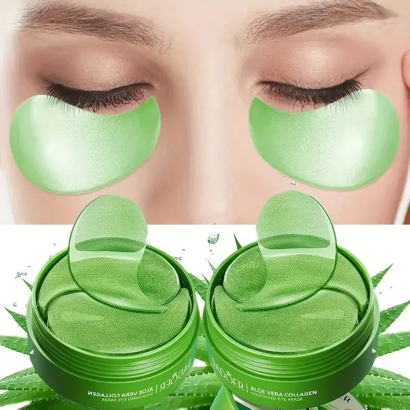Aloe Vera Collagen Eye Mask – Hydrating & Brightening Eye Gel Patches (60pcs)