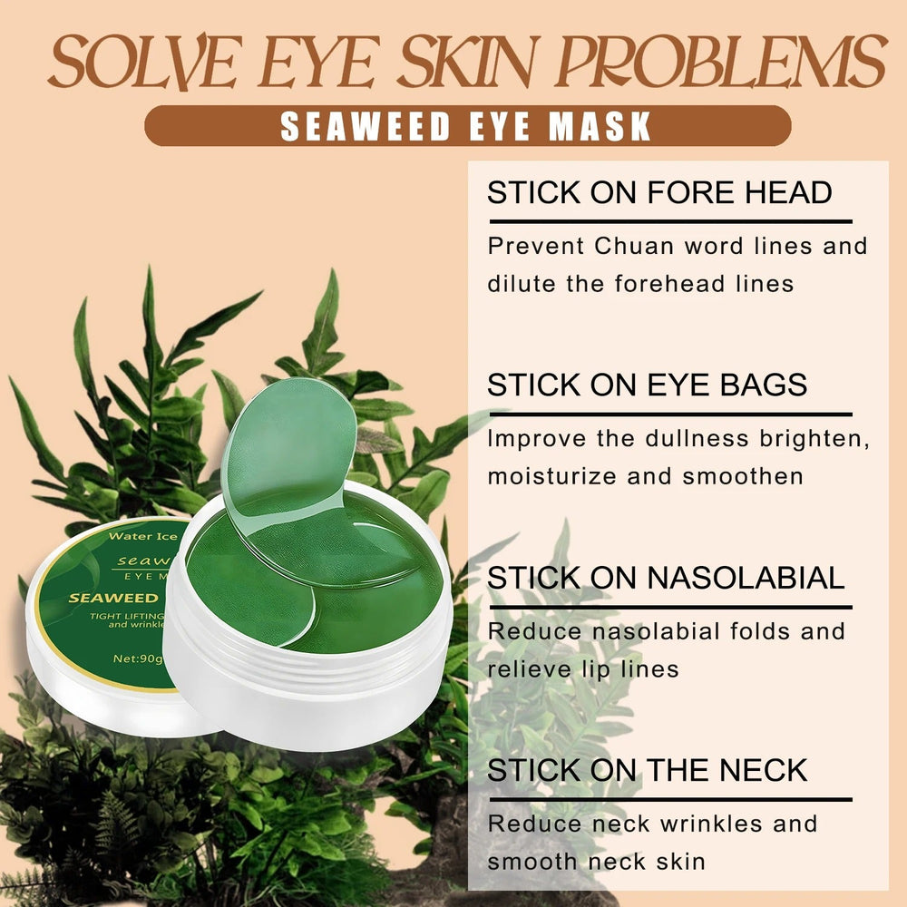 60pcs Seaweed & Hyaluronic Acid Eye Masks – Dark Circle & Puffiness Care