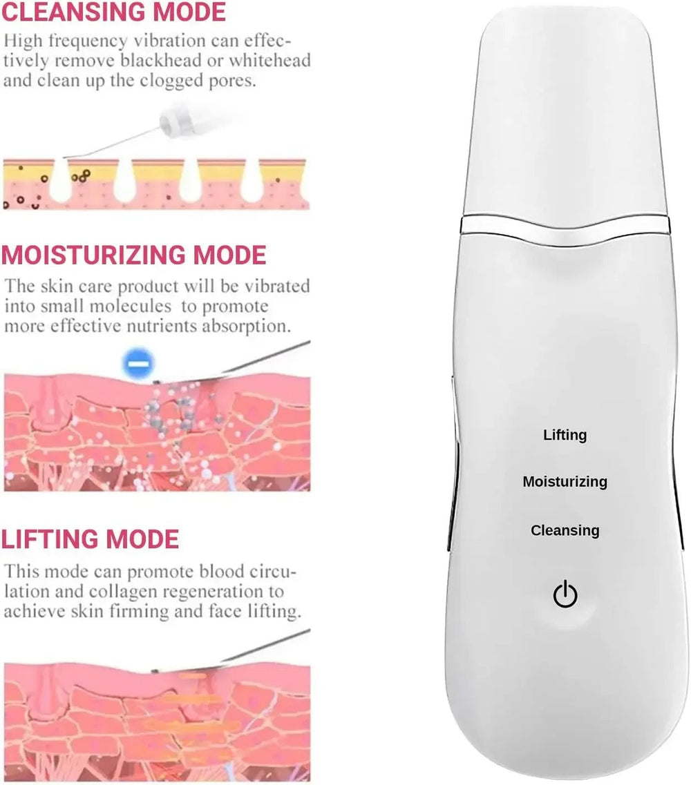 Ultrasonic Facial Skin Scrubber – Deep Pore Cleansing & Blackhead Remover