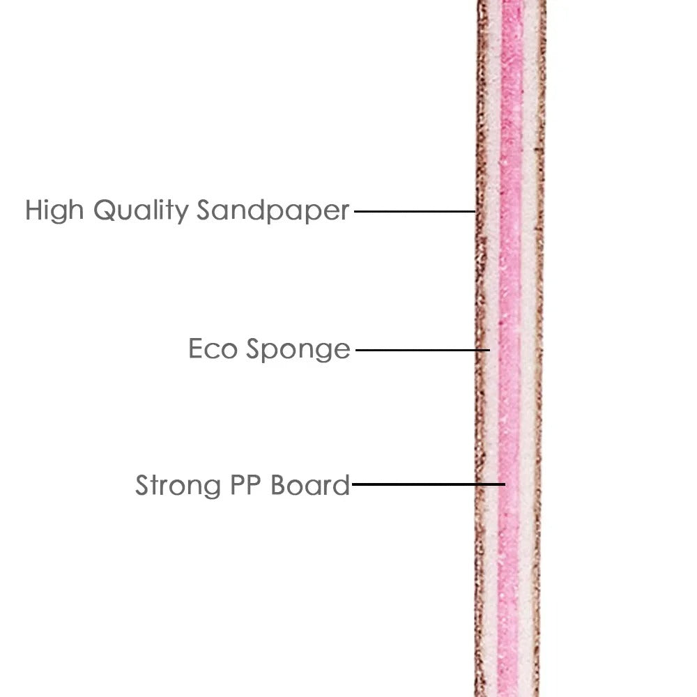 100/180 Grit Half Moon Nail File – Double-Sided Manicure Buffer