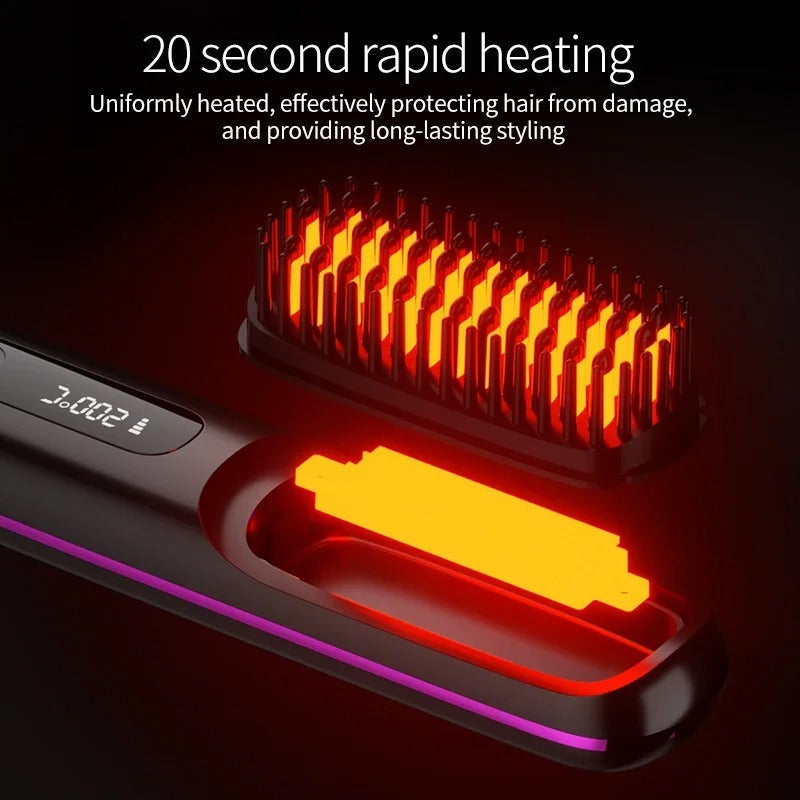 Wireless Ceramic Hair Straightening Comb