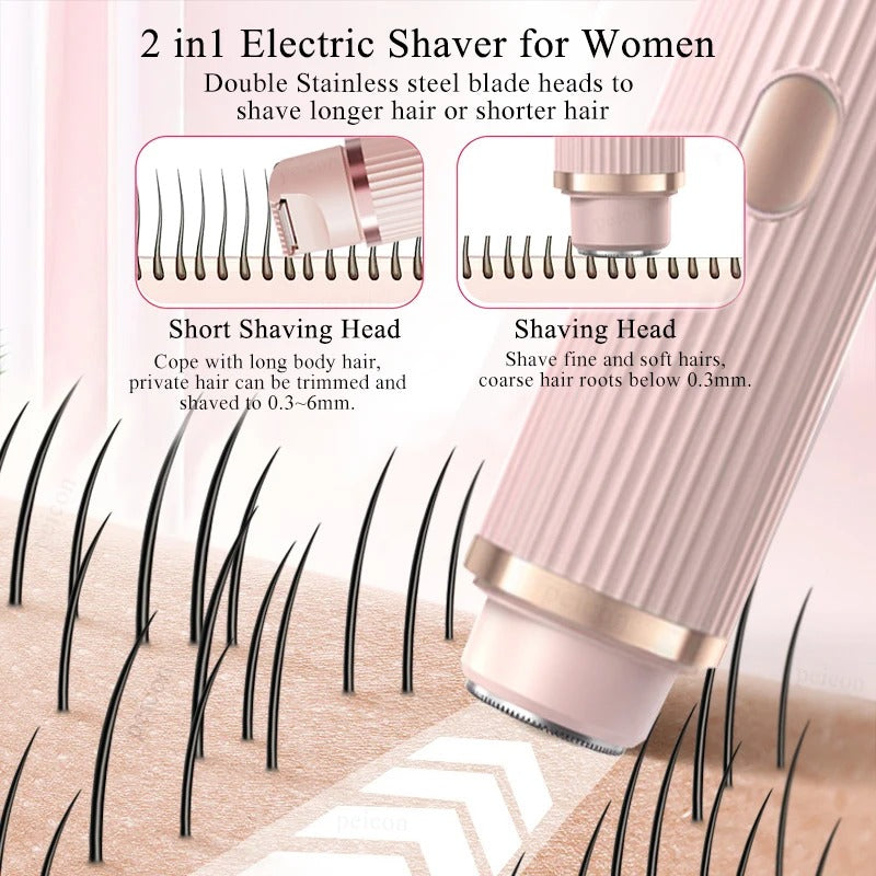 2 in 1 Electric Shaver for Women Body Hair Removal