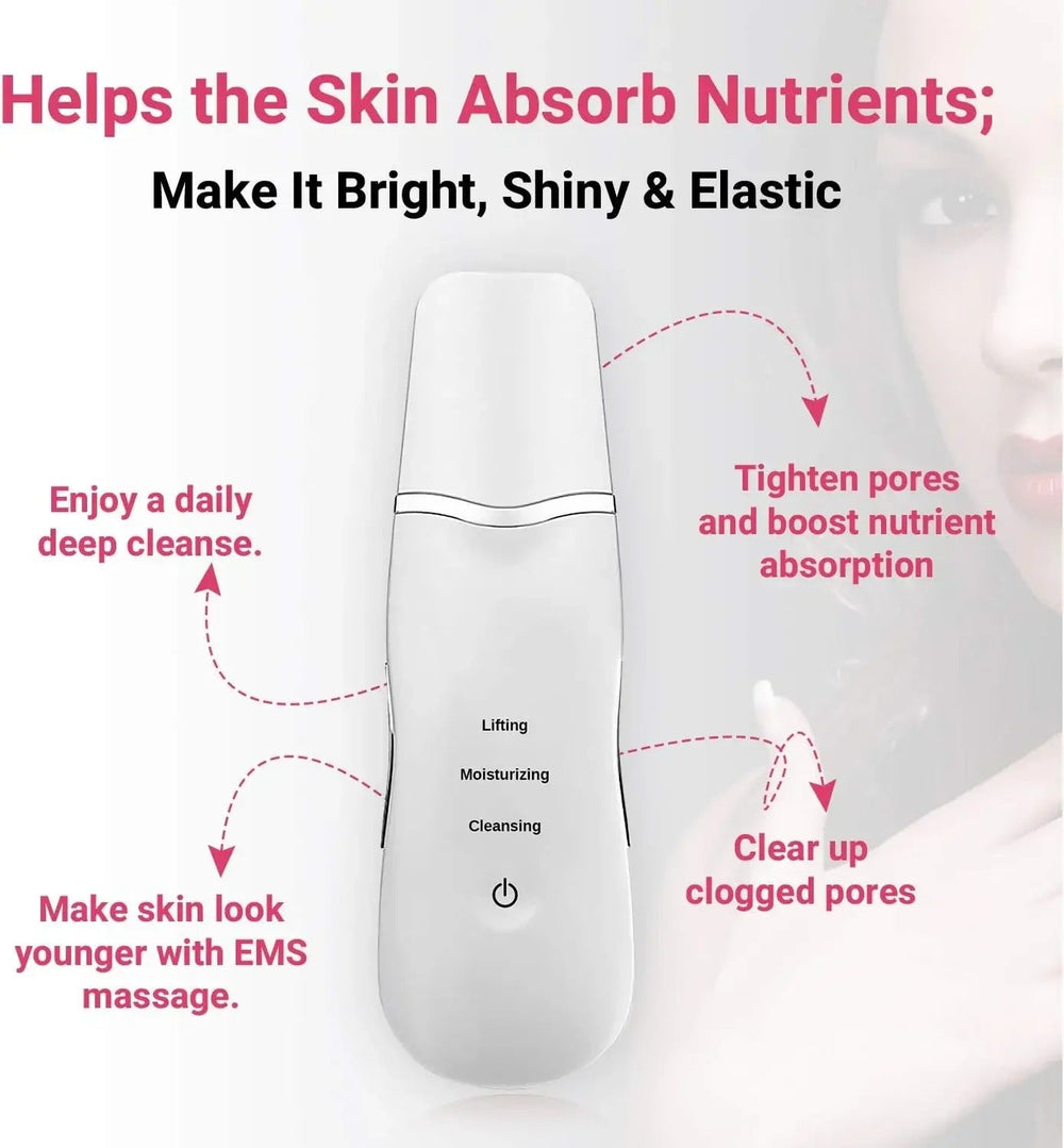Ultrasonic Facial Skin Scrubber – Deep Pore Cleansing & Blackhead Remover