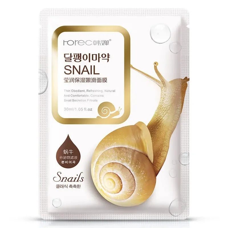 10pcs Snail Moisturizing Face Mask – Hydrating & Oil Control Skincare