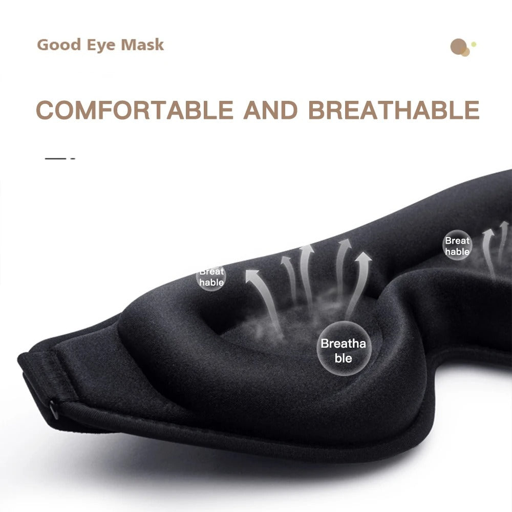 3D Sleep Mask with Soft Memory Foam – Light-Blocking Eye Mask for Sleeping, Travel & Relaxation
