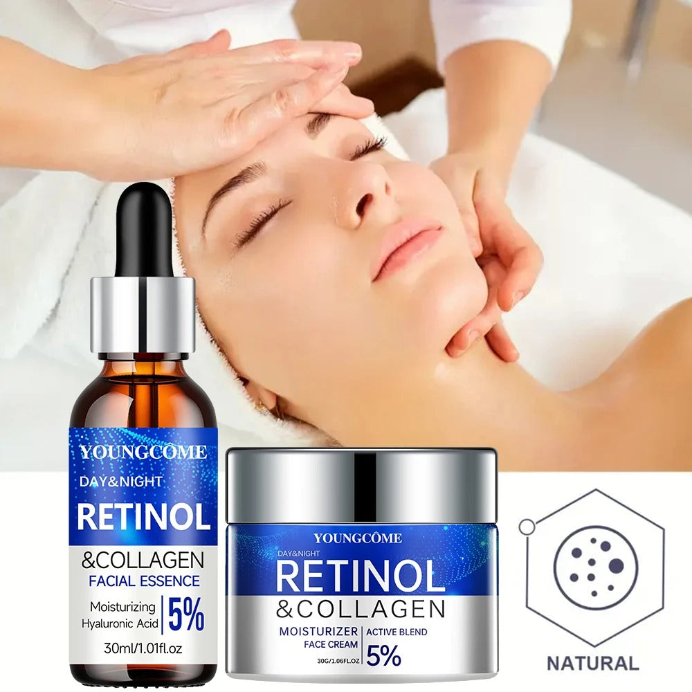 Retinol Cream & Serum Set – Anti-Aging, Wrinkle Smoothing & Skin Repair