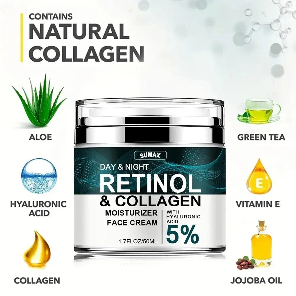 Retinol Face Cream with Collagen & Hyaluronic Acid – Moisturizing & Firming