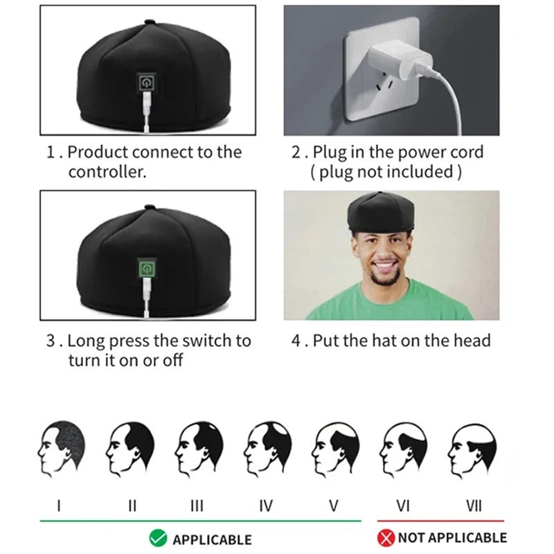 Red Light Therapy Cap – Infrared LED Hair Growth Helmet