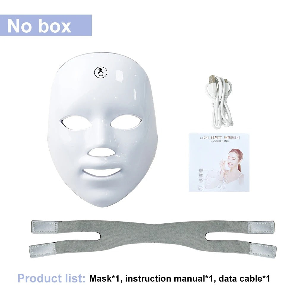 7-Color LED Facial Mask for Acne, Wrinkle Removal & Skin Rejuvenation – Photon Light Therapy Mask