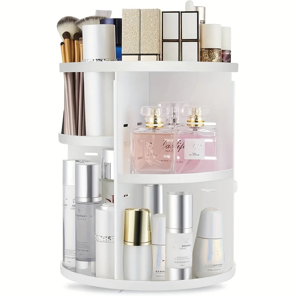 360° Rotating Makeup Organizer Shelf for Bathroom Countertop
