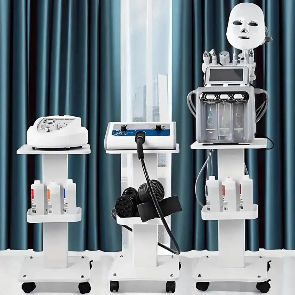 Professional White Beauty Salon Trolley On Wheels