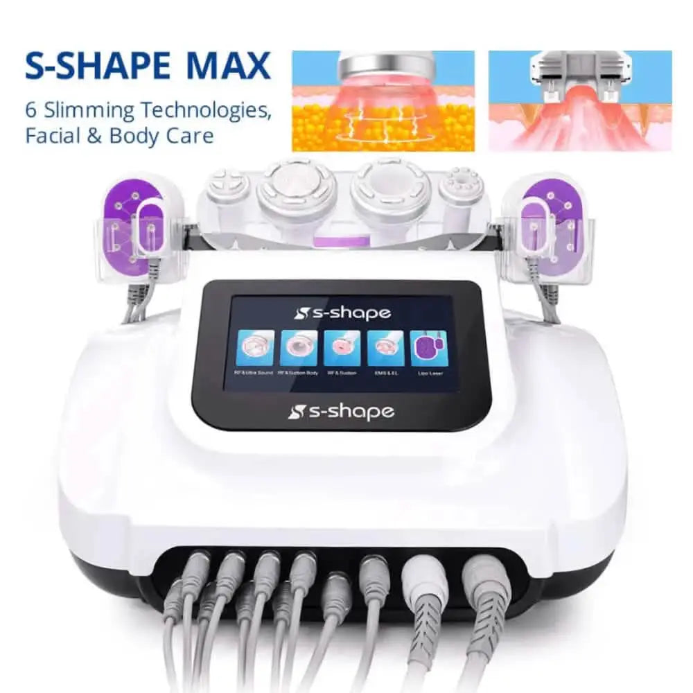 30K 6 In 1 S Shape Cavitation Machine With Lipo Laser 5mw