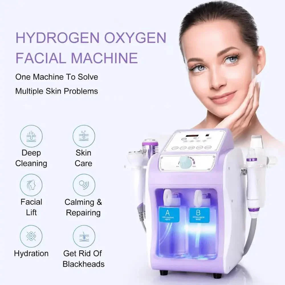 6 In 1 Hydro Dermabrasion Facial Machine Purple
