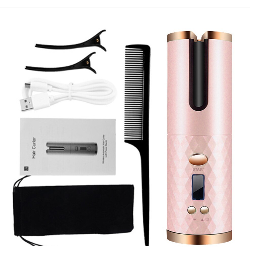 Cordless Tourmaline Ceramic Barrel Auto Hair Curler
